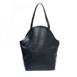 Einkaufstasche Marie Lou handgefertigte schwarze Rindsleder-Ledertasche