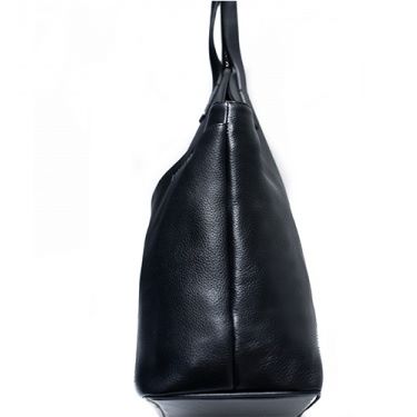 Shopping bag Marie Lou handmade black cowhide leather bag