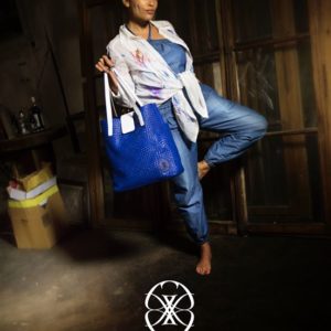 bag blue cowhide leather