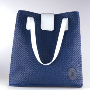 leather bag blue