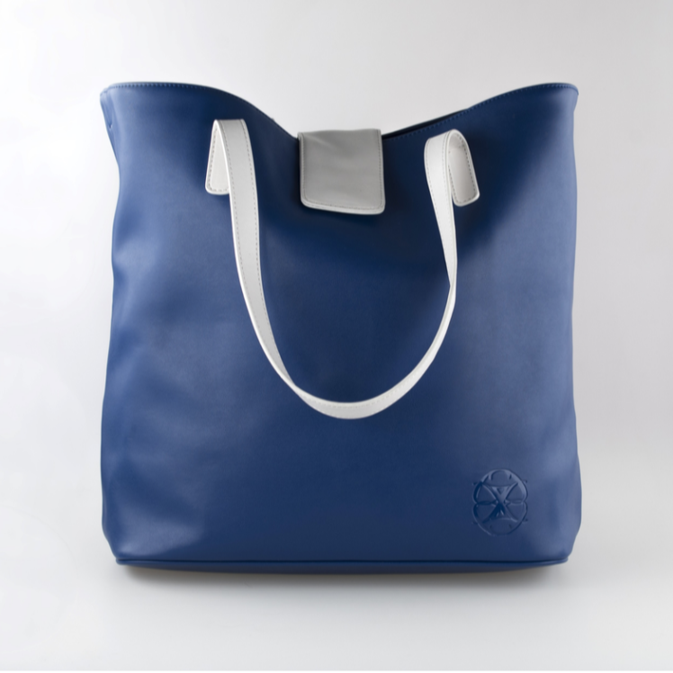 sac a main en microfibre, sac de plage , sac à main bleu et blanc 