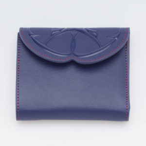porte monnaie en cuir bleu