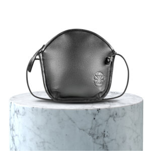 pochette en cuir grainé noir 
