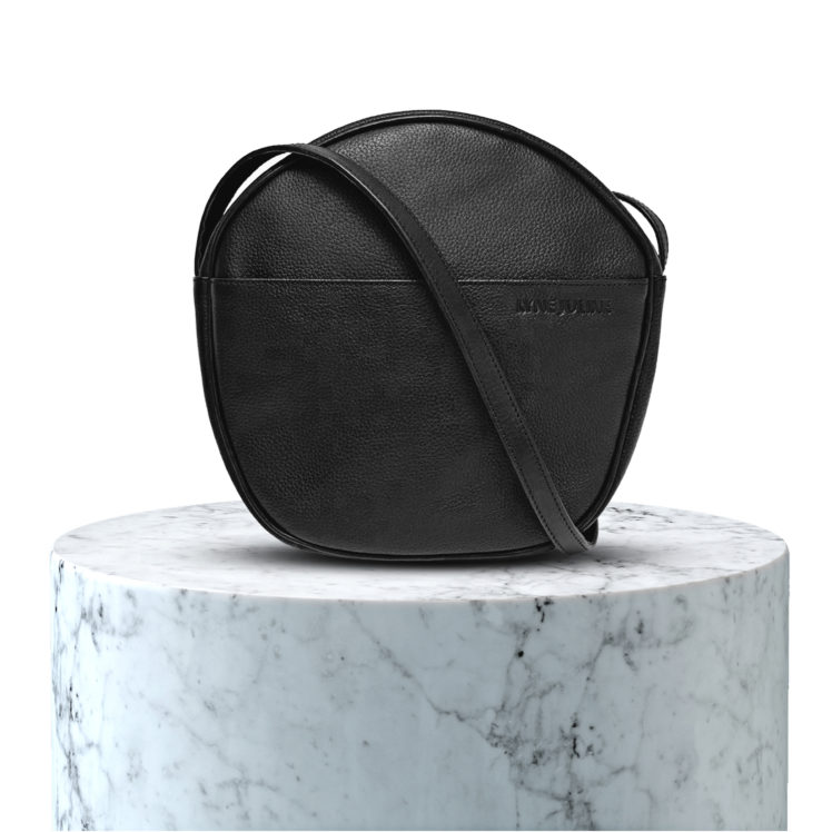 sac en cuir grainé noir 