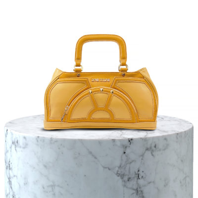 sac porté main en cuir beige