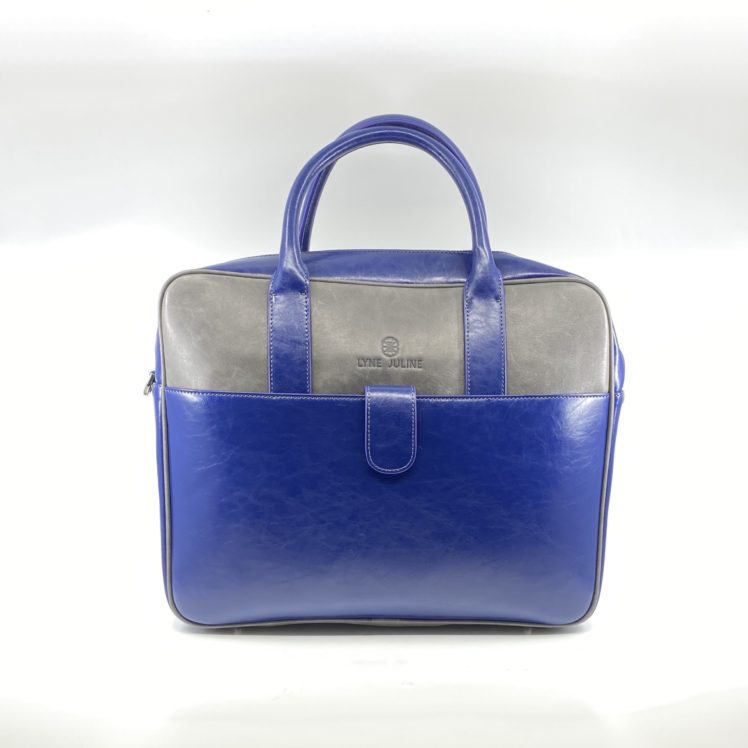 cartable homme bleu et gris