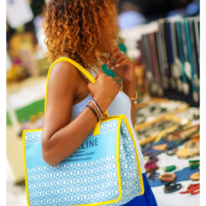 Martha Light Blue Shopping Bag