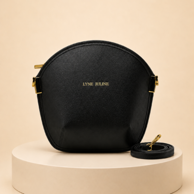 Sarah Li noir en cuir - détail du sac Lyne Juline