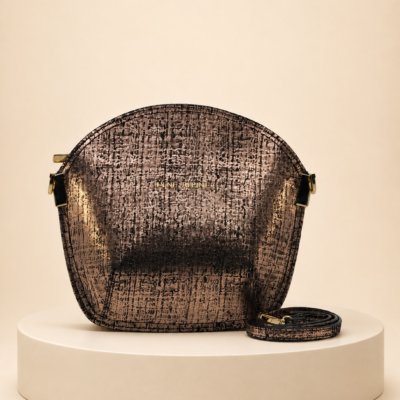 Sarah Li cuivre en daim - détail du sac Lyne Juline