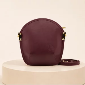 mini sarah li bordeaux en cuir detail du sac lyne juline
