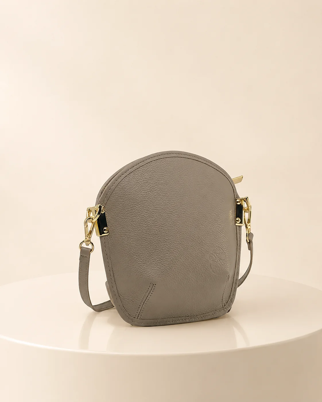 Mini sarah li beige en cuir -vue cote