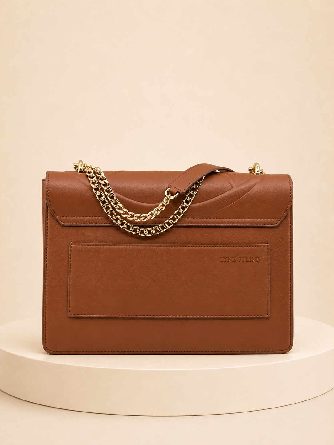 Sac Ophra Cognac en cuir lisse
