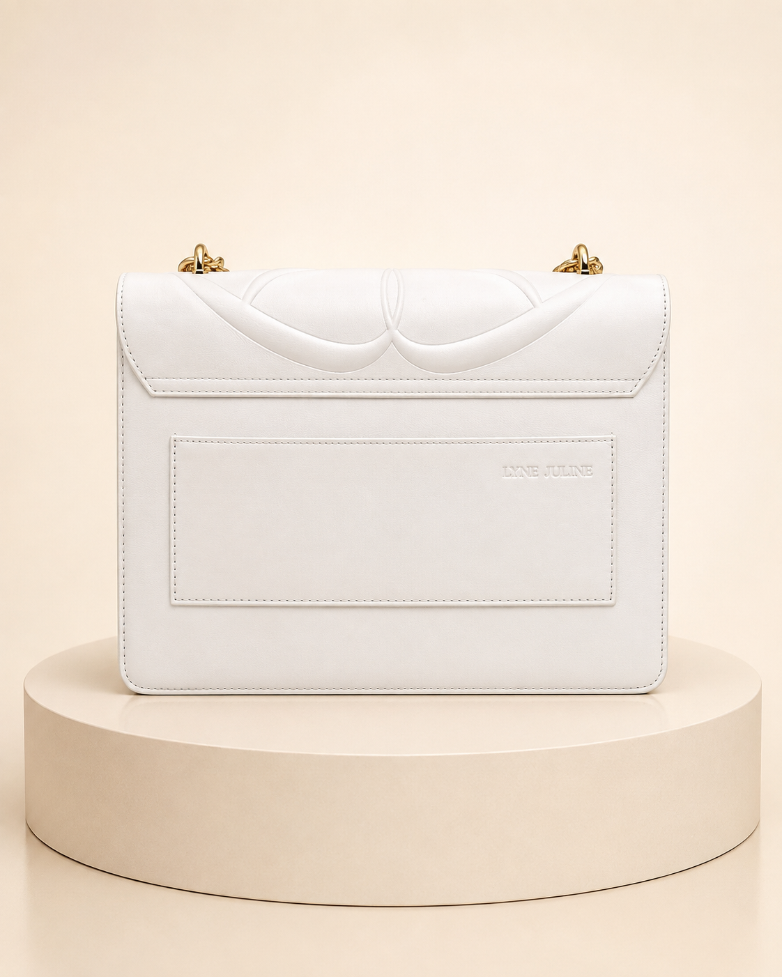 Sac Ophra Blanc en cuir lissevue arrière avec poche