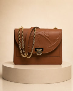 Sac Ophra Cognac en cuir lisse - détail du sac Lyne Juline