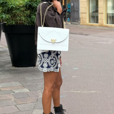 Ophra Bag – White Smooth Leather Edition